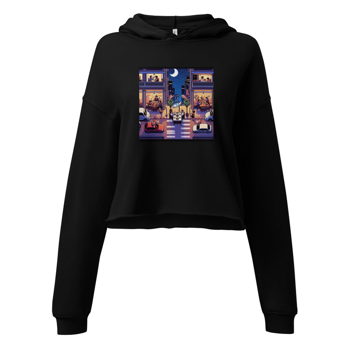 Crop Hoodie | TLV Nightlife 16 Bit