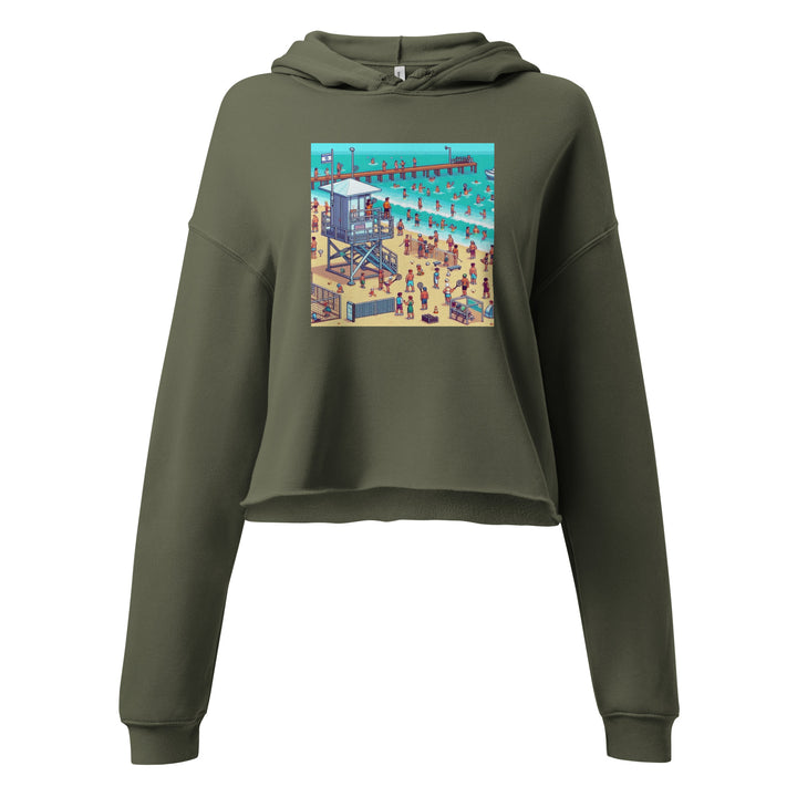 Crop Hoodie | TLV Frishman Beach 16 Bit
