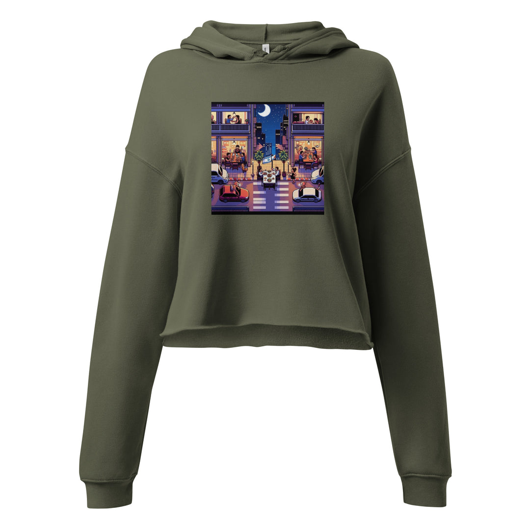 Crop Hoodie | TLV Nightlife 16 Bit