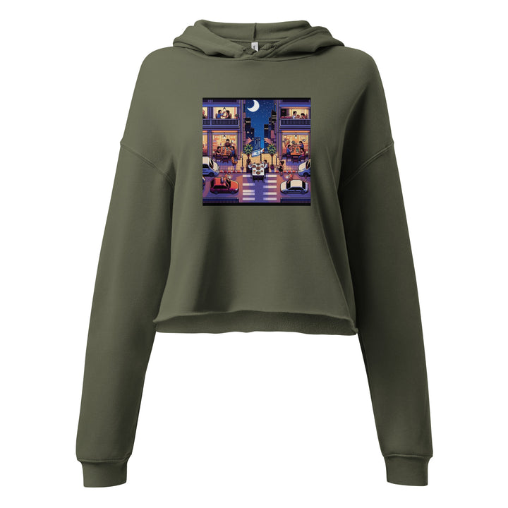 Crop Hoodie | TLV Nightlife 16 Bit