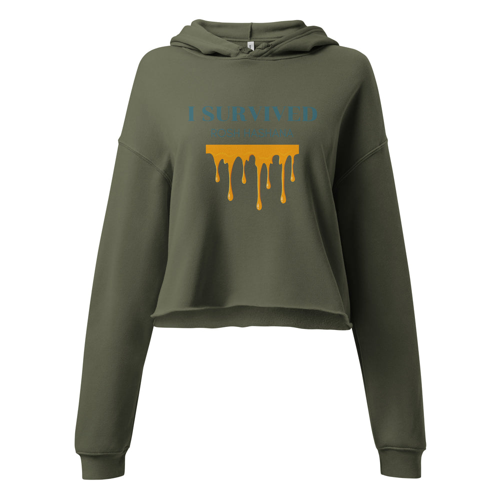 I Survived Rosh HaShana Jewish pride women's hoodie in Military Green - back view