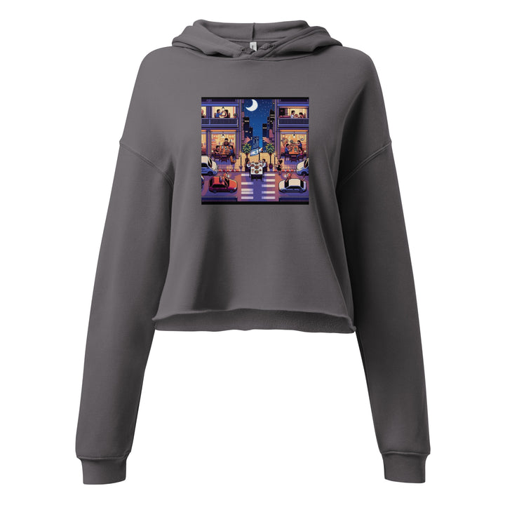 Crop Hoodie | TLV Nightlife 16 Bit