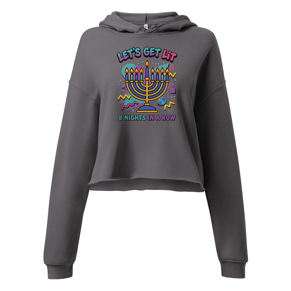 Lets Get Lit 90s Jewish pride women's hoodie in Storm - back view