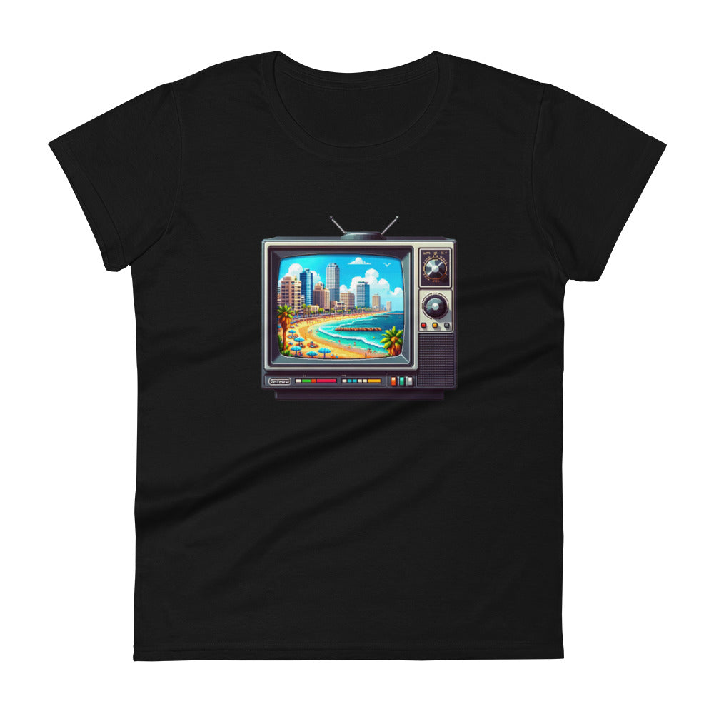 Women's Short Sleeve T-Shirt | 16Bit Tel Aviv Beach