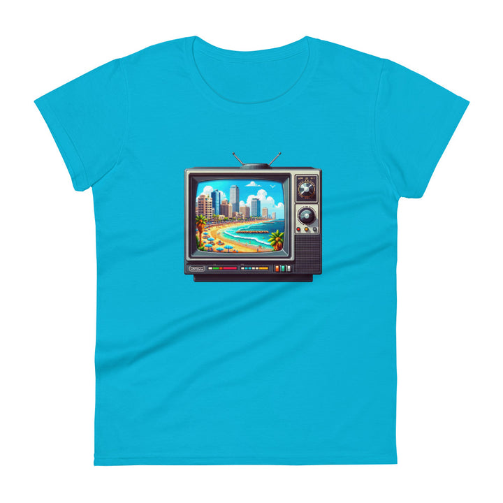 Women's Short Sleeve T-Shirt | 16Bit Tel Aviv Beach