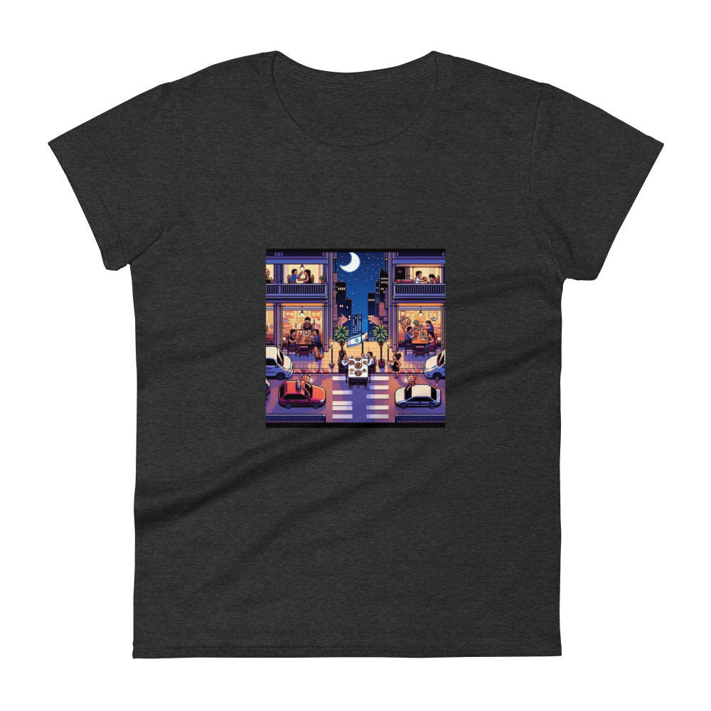 Women's Short Sleeve T-Shirt | TLV Nightlife 16 Bit