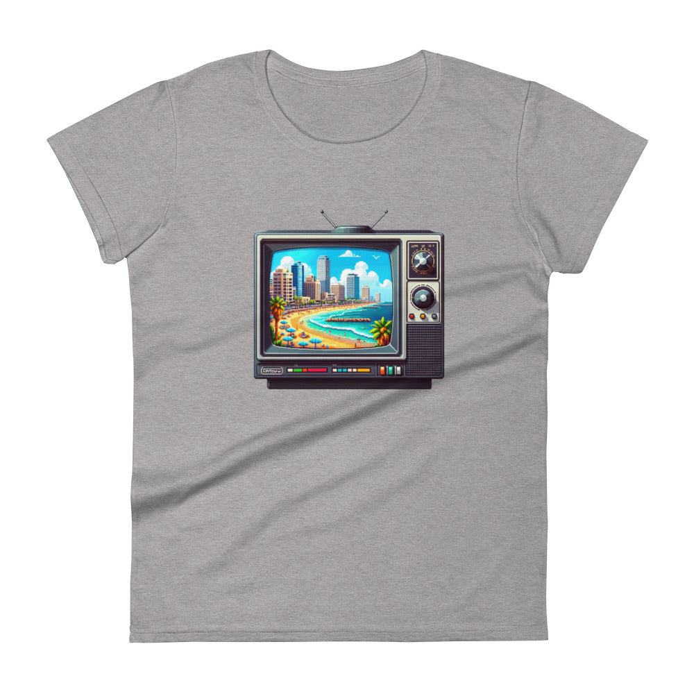 Women's Short Sleeve T-Shirt | 16Bit Tel Aviv Beach