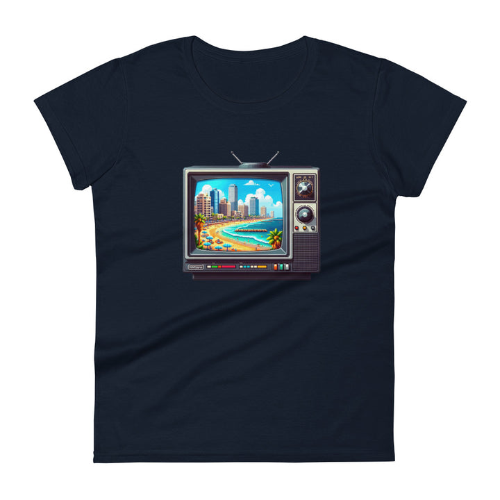 Women's Short Sleeve T-Shirt | 16Bit Tel Aviv Beach