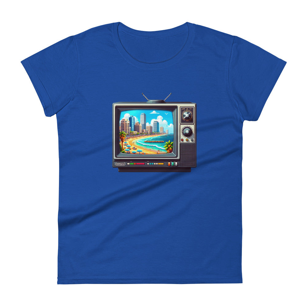 Women's Short Sleeve T-Shirt | 16Bit Tel Aviv Beach