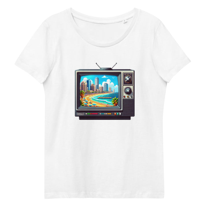 Women's Fitted Organic Tee | 16Bit Tel Aviv Beach