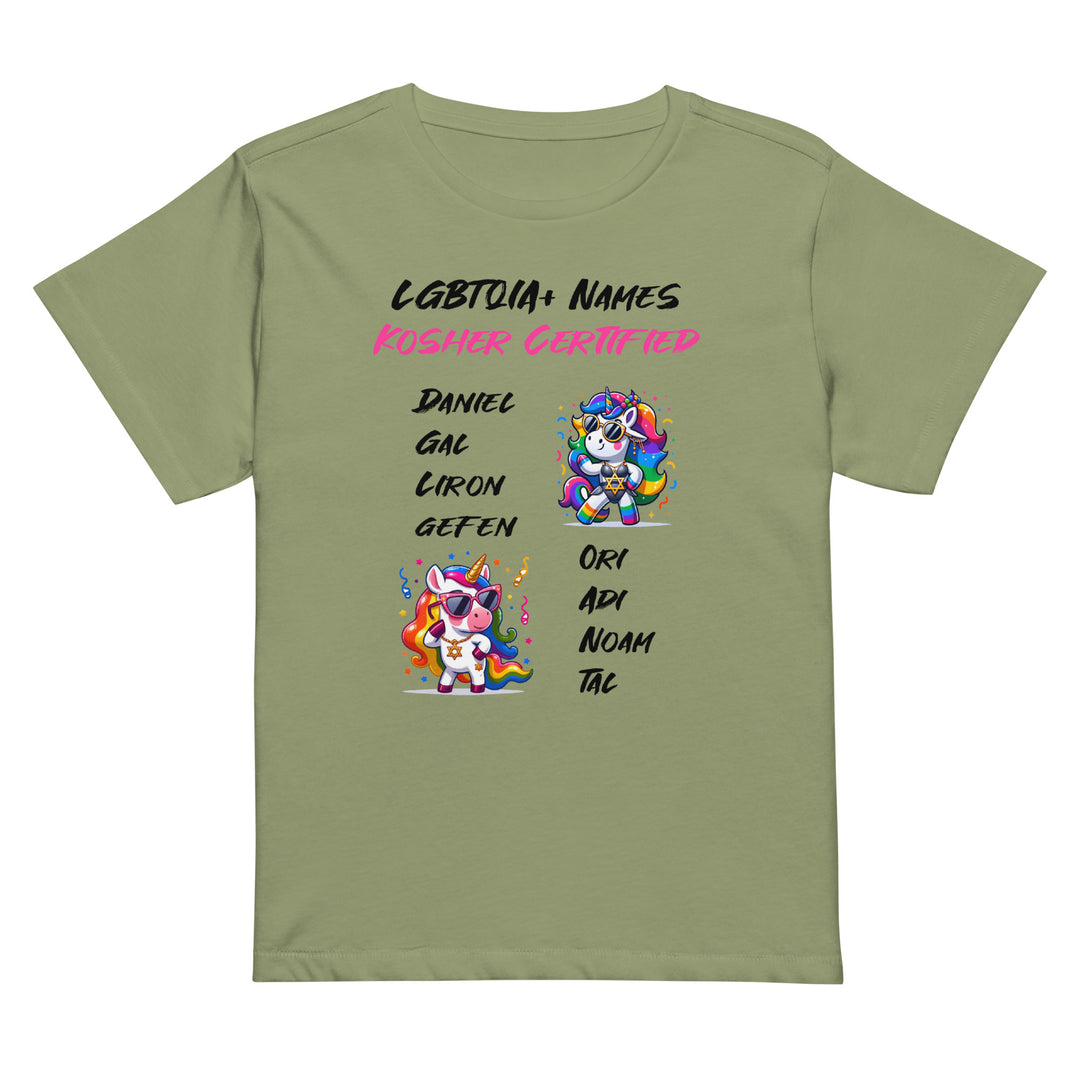 Women’s High Waisted T-Shirt | Kosher Certified Names