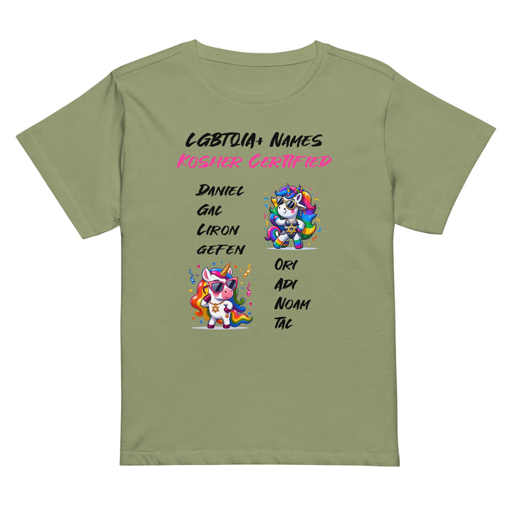Women’s High Waisted T-Shirt | Kosher Certified Names