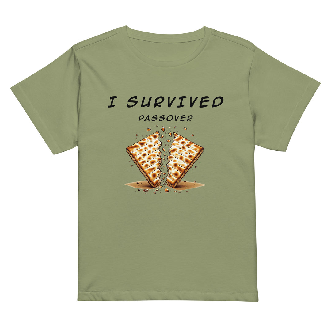 Passover Jewish pride women's women’s high waisted t-shirt in Artichoke - front view