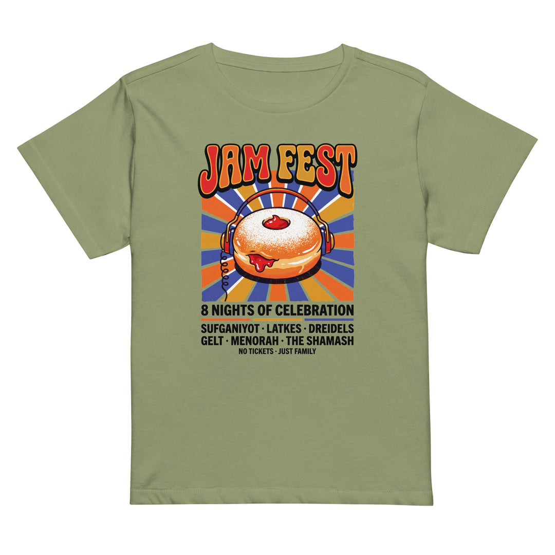 Jam Fest 8 Nights Jewish pride women's women’s high waisted t-shirt in Artichoke - front view