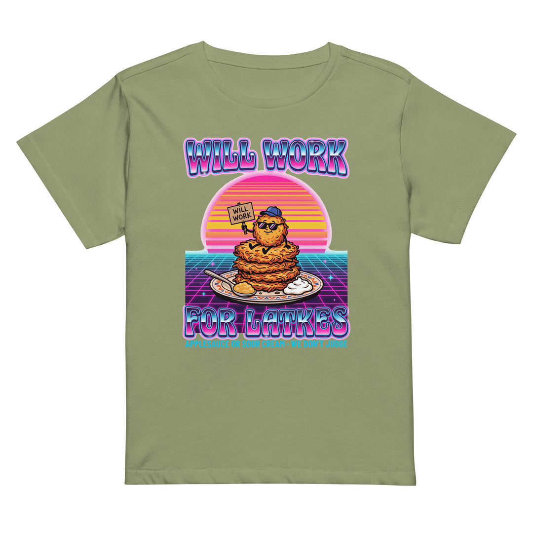 Will Work for Latkes 80s Jewish pride women&
