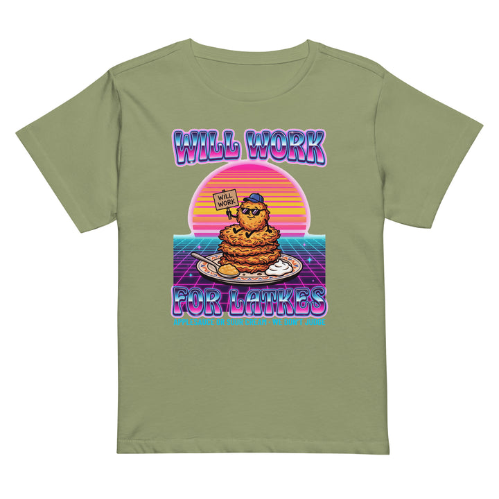 Will Work for Latkes 80s Jewish pride women&