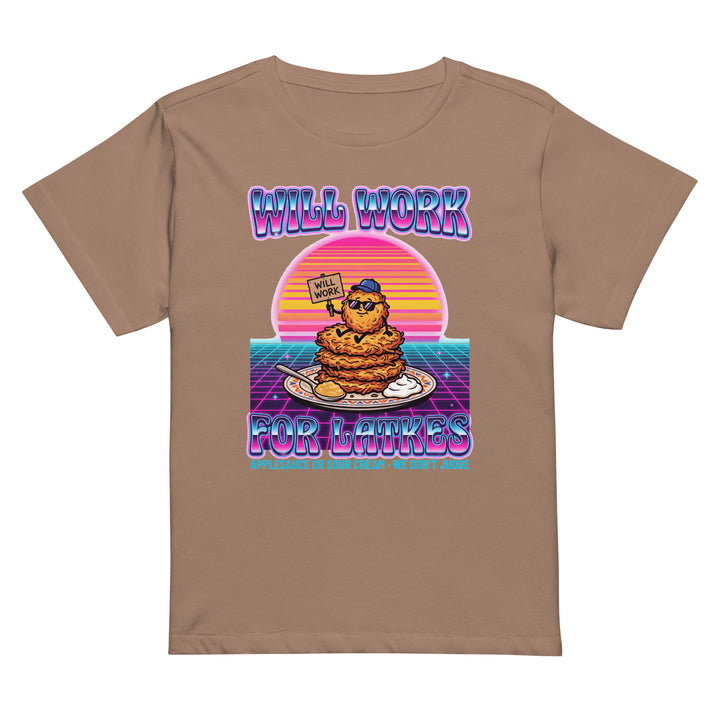 Will Work for Latkes 80s Jewish pride women&