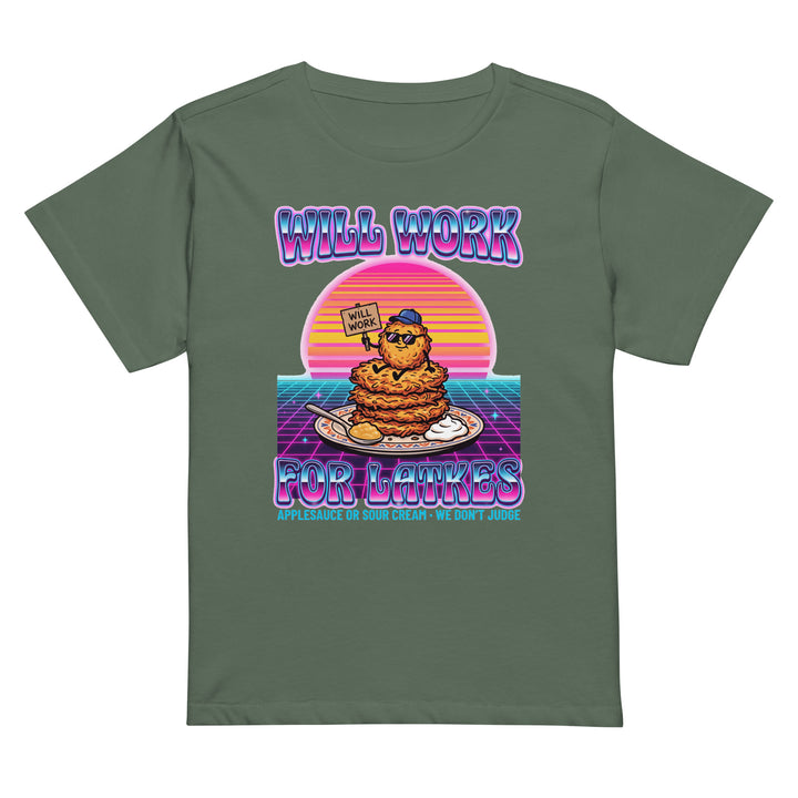 Will Work for Latkes 80s Jewish pride women&