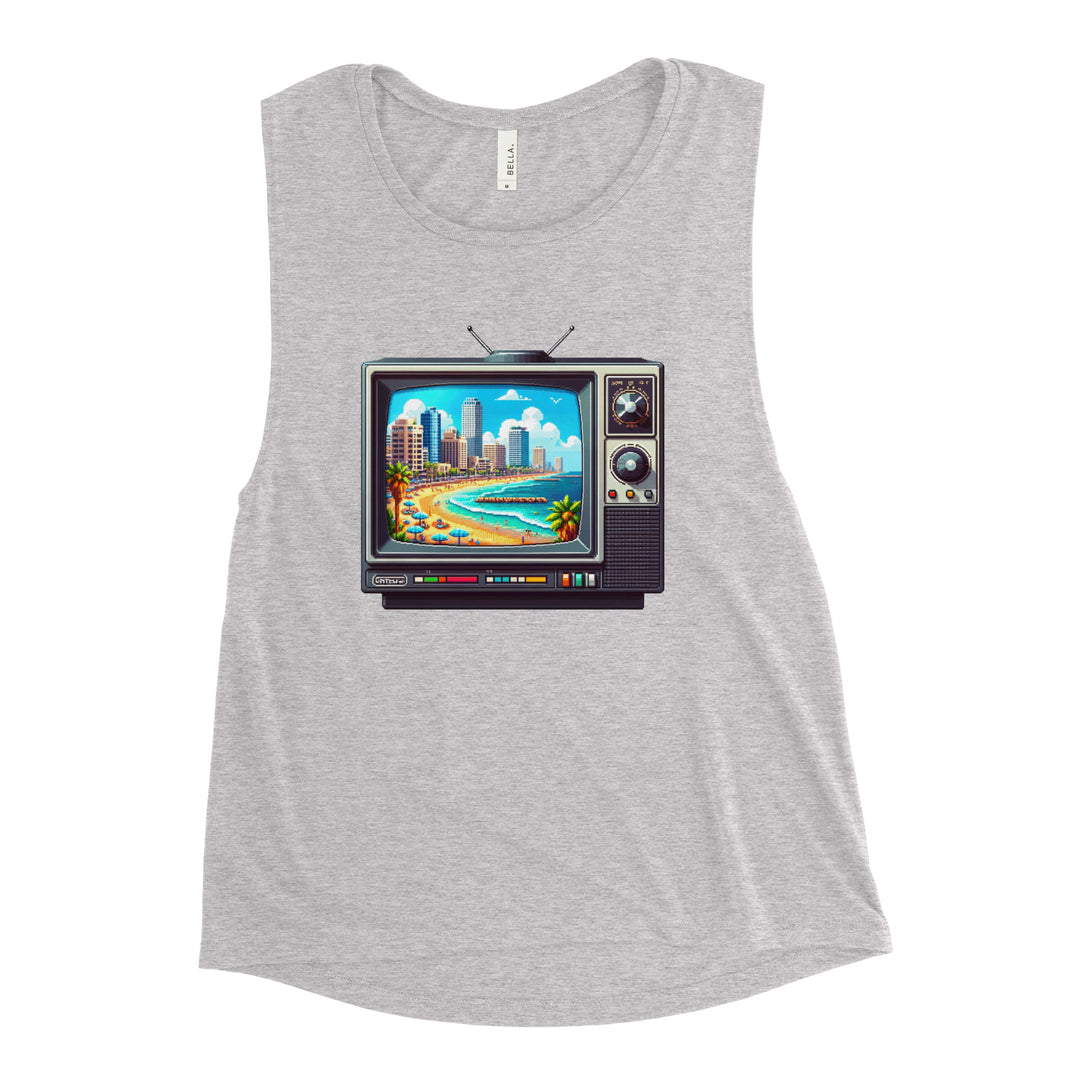 Women's Muscle Tank | 16Bit Tel Aviv Beach