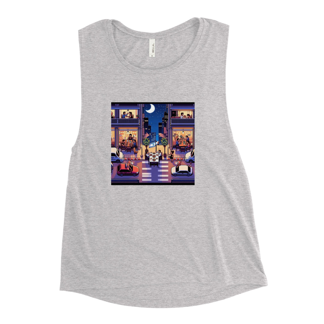 Women's Muscle Tank | TLV Nightlife 16 Bit