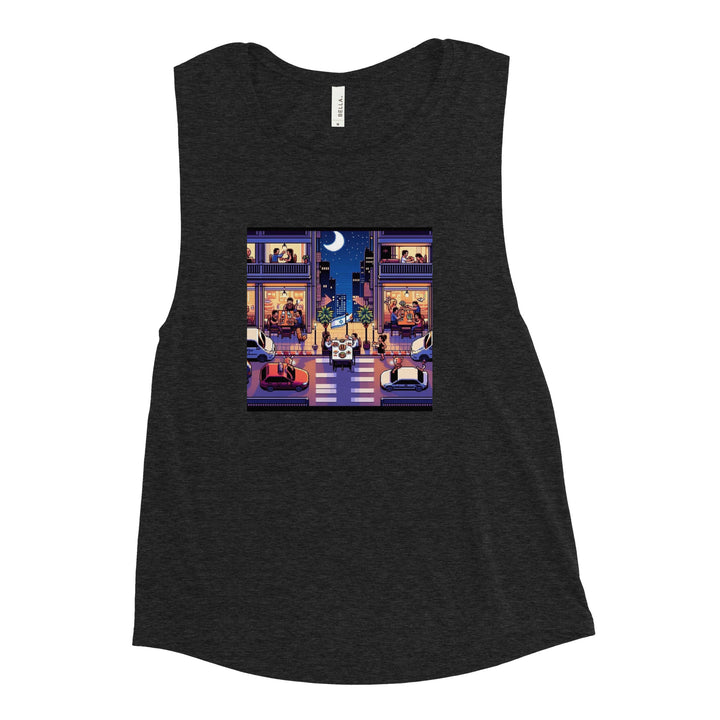 Women's Muscle Tank | TLV Nightlife 16 Bit