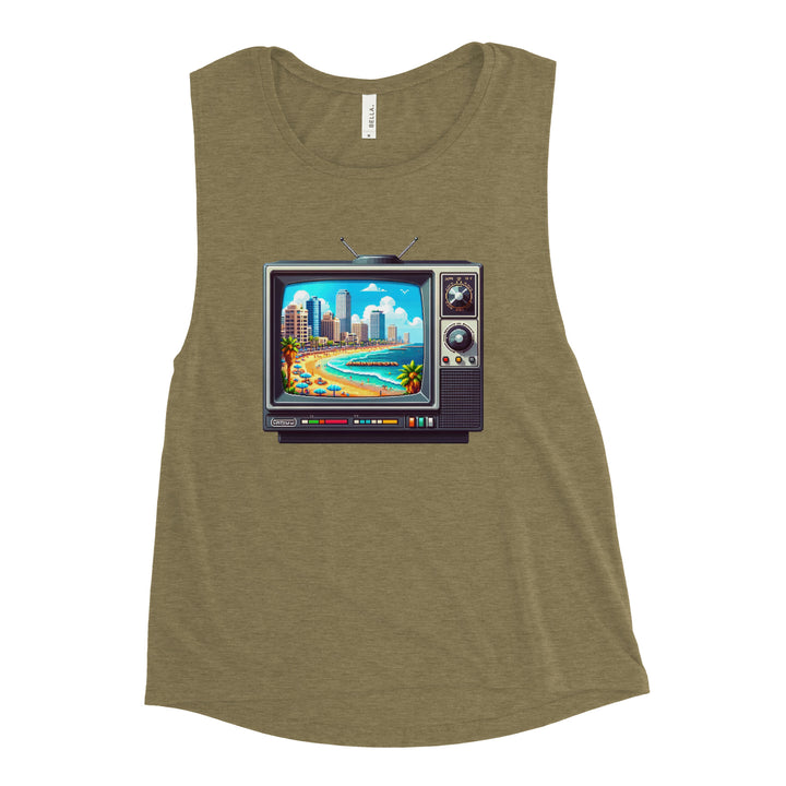 Women's Muscle Tank | 16Bit Tel Aviv Beach