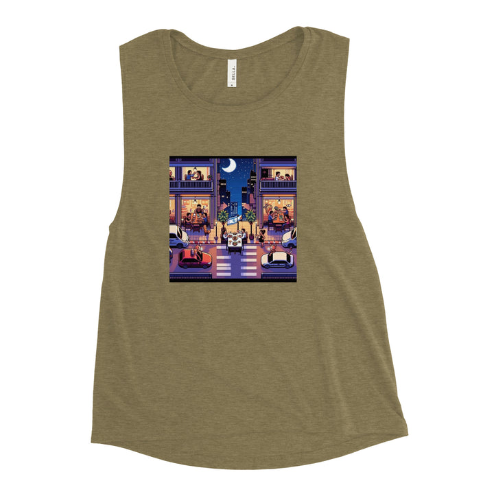 Women's Muscle Tank | TLV Nightlife 16 Bit