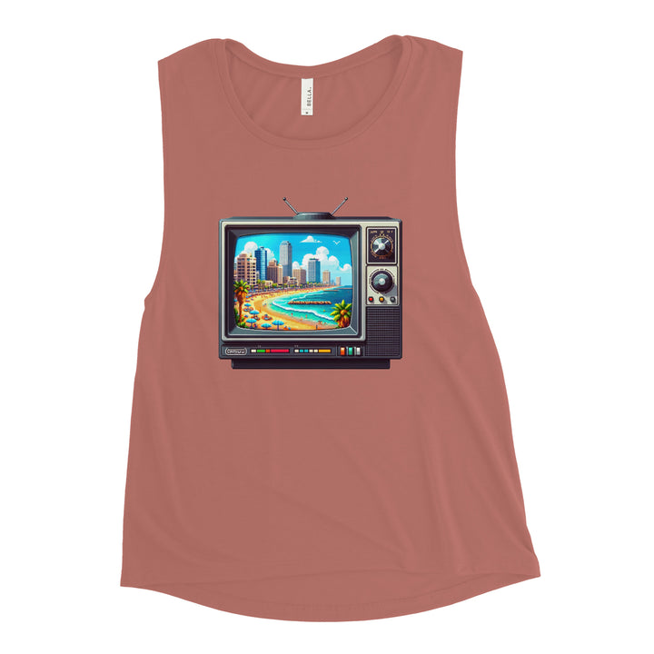 Women's Muscle Tank | 16Bit Tel Aviv Beach
