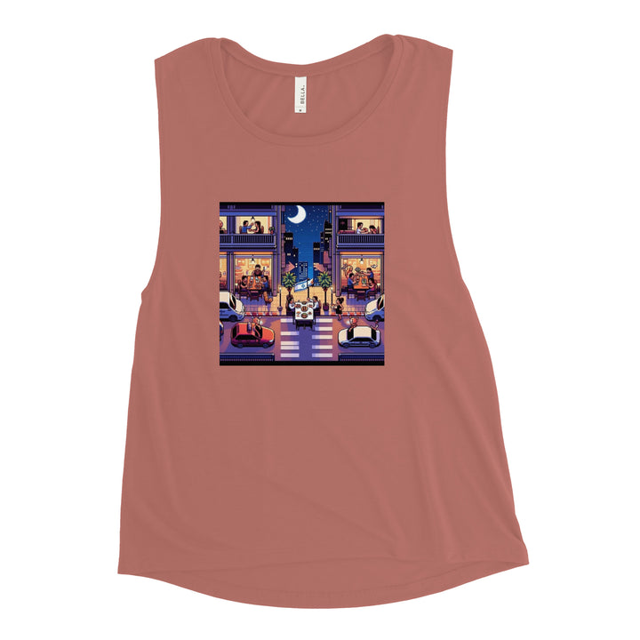 Women's Muscle Tank | TLV Nightlife 16 Bit