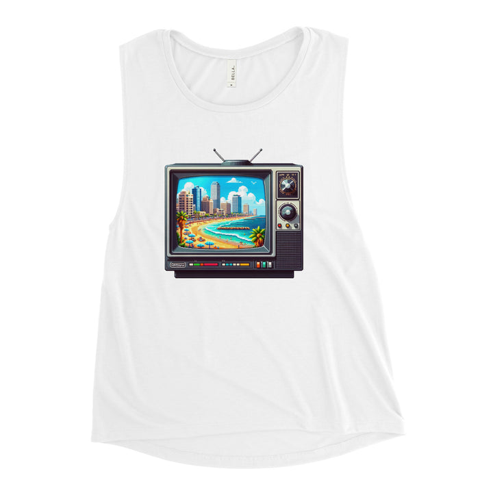 Women's Muscle Tank | 16Bit Tel Aviv Beach