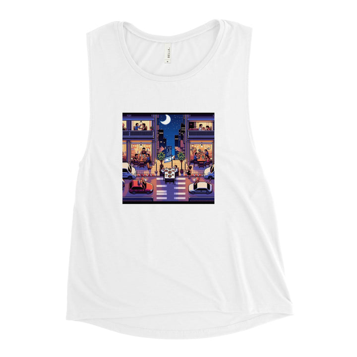 Women's Muscle Tank | TLV Nightlife 16 Bit