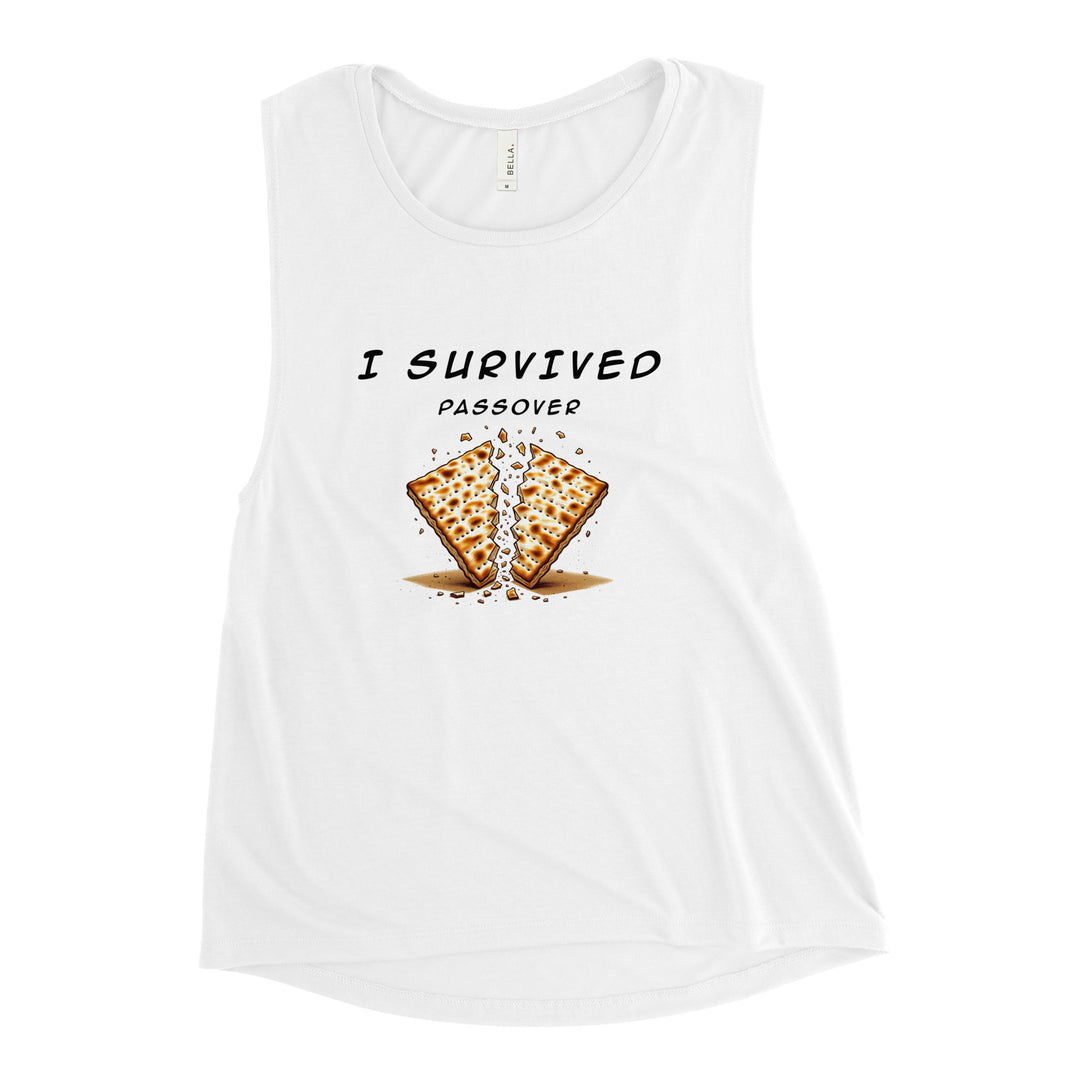 Passover Jewish pride women's muscle tank in White - front view