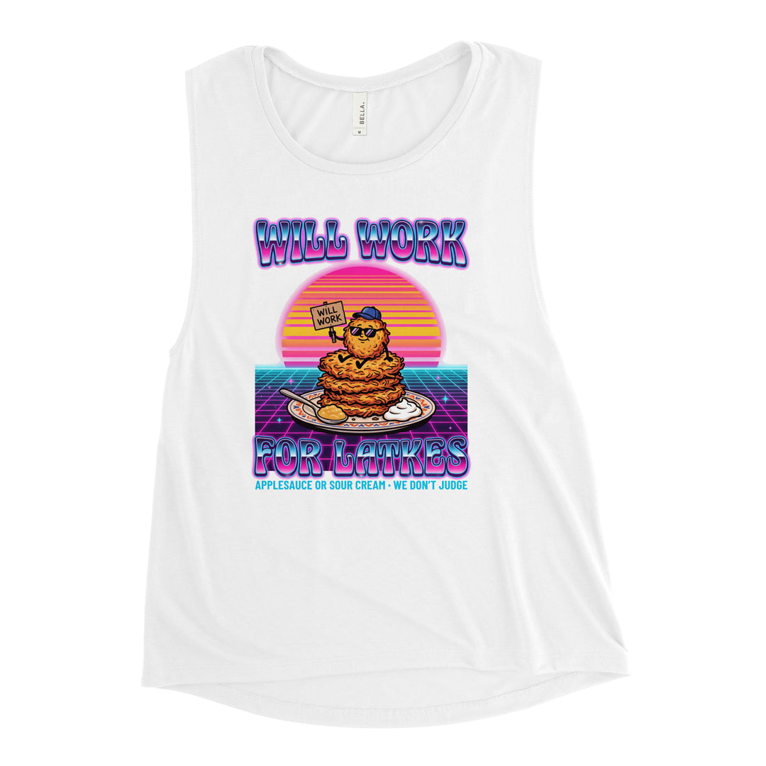 Will Work for Latkes 80s Jewish pride women&