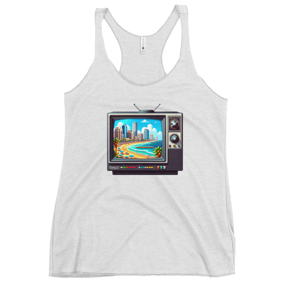 Women's Racerback Tank | 16Bit Tel Aviv Beach