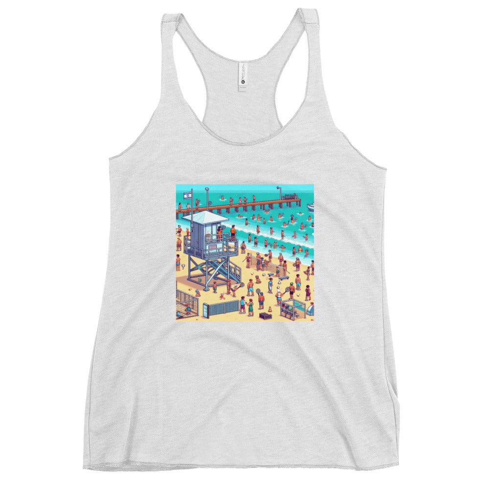 Women's Racerback Tank | TLV Frishman Beach 16 Bit