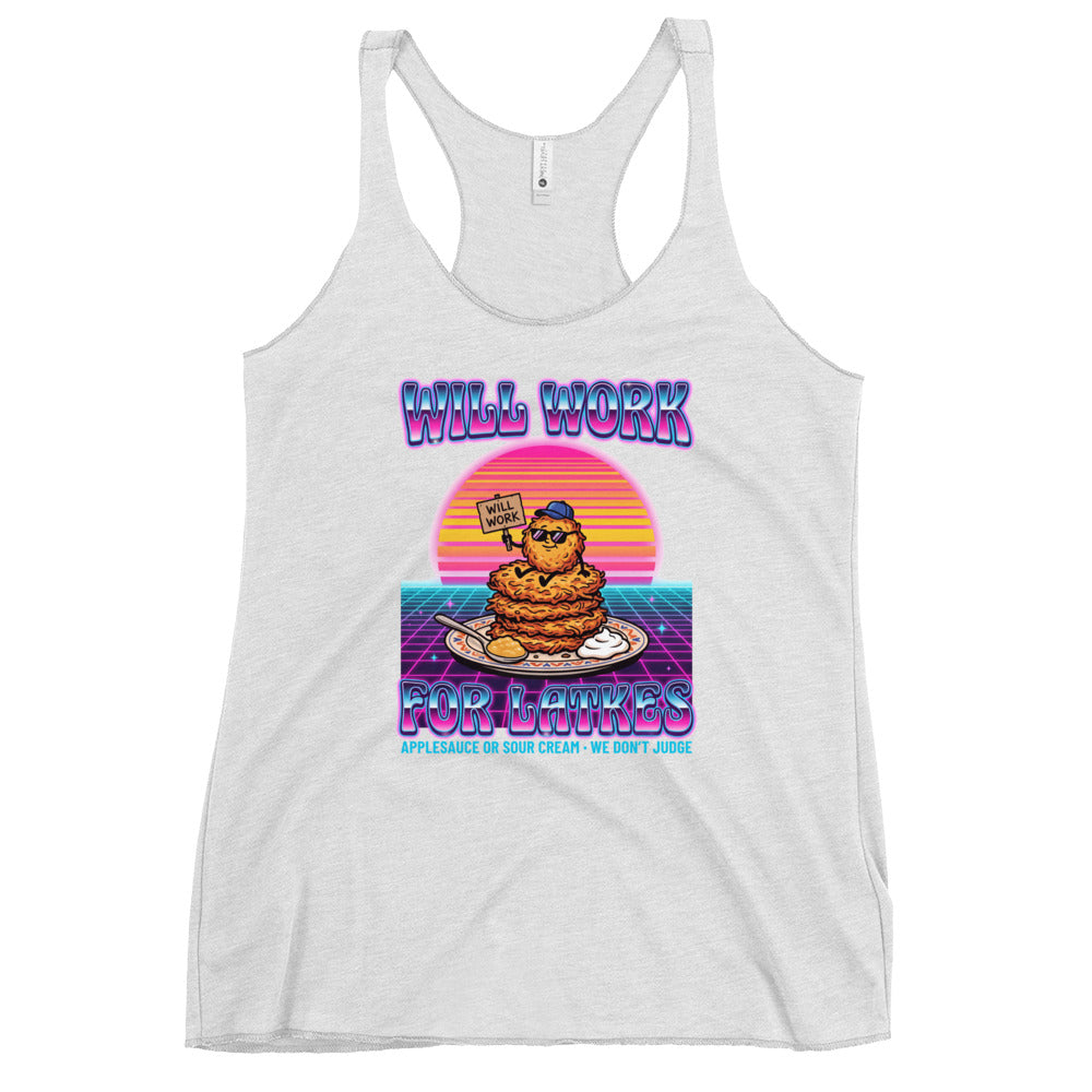 Will Work for Latkes 80s Jewish pride women&