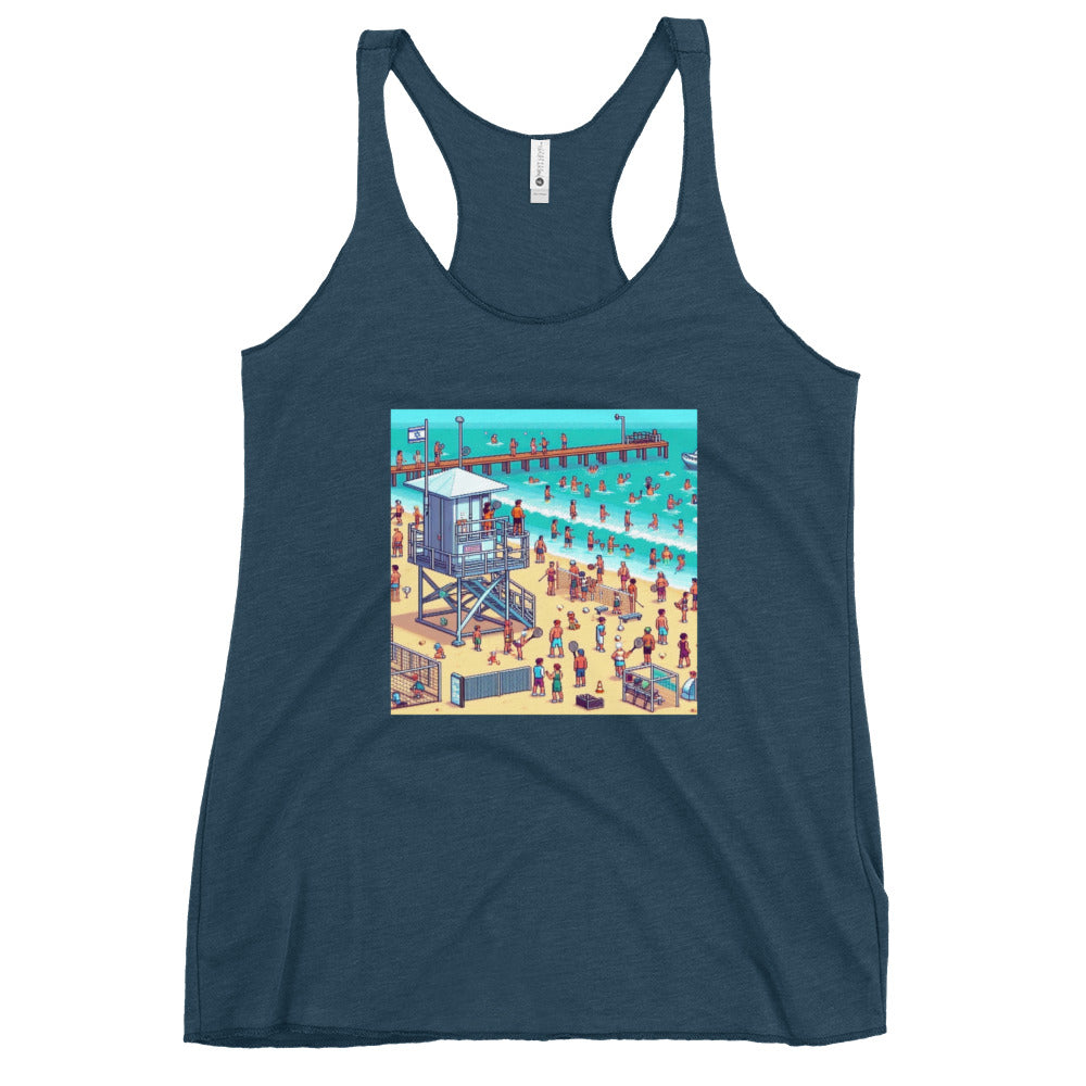 Women's Racerback Tank | TLV Frishman Beach 16 Bit
