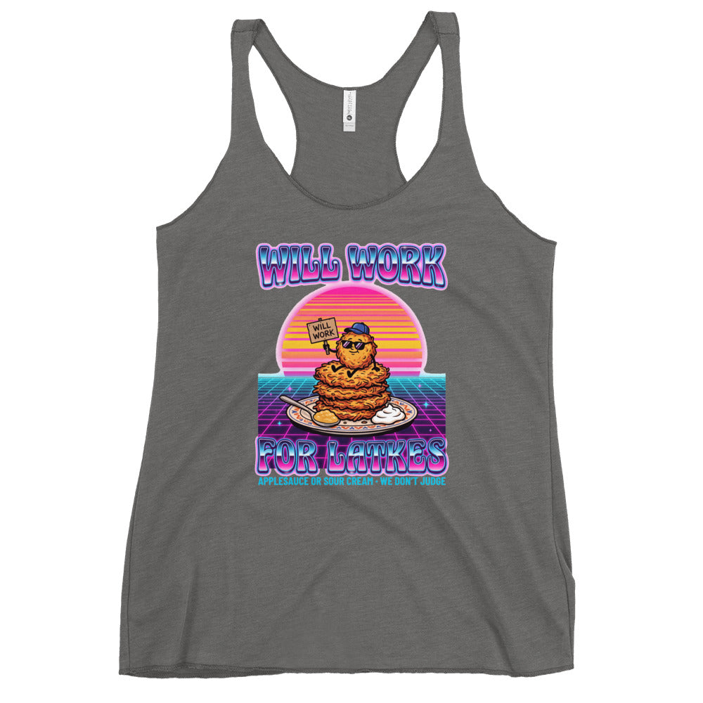 Will Work for Latkes 80s Jewish pride women&