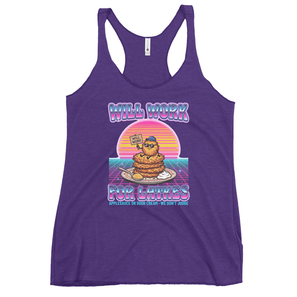 Will Work for Latkes 80s Jewish pride women&