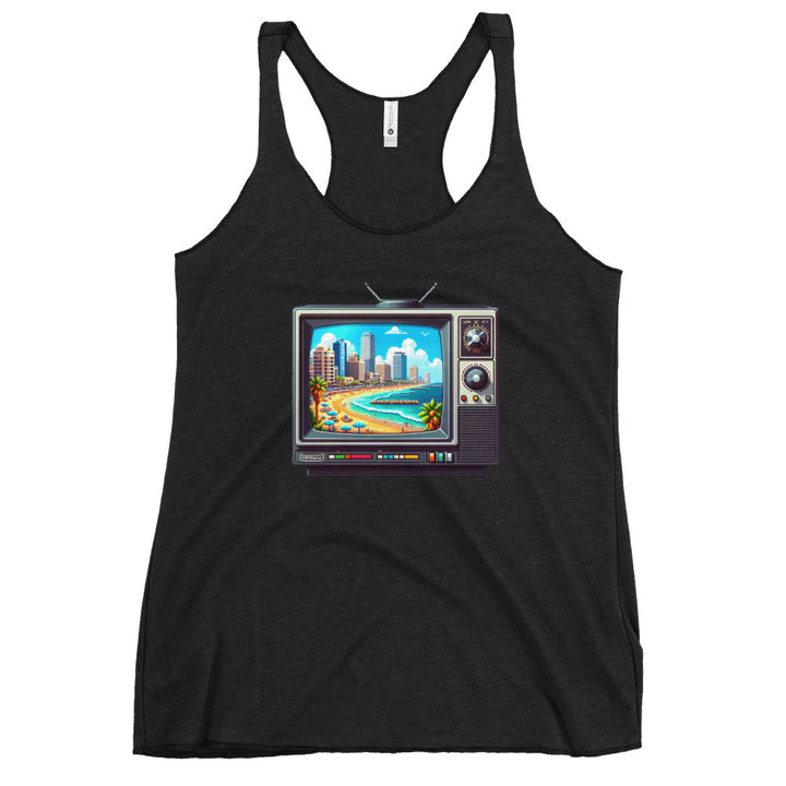 Women's Racerback Tank | 16Bit Tel Aviv Beach