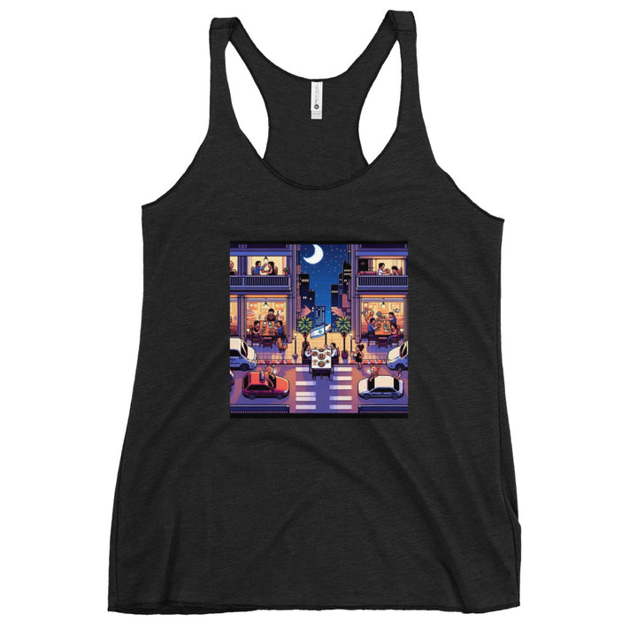 Women's Racerback Tank | TLV Nightlife 16 Bit