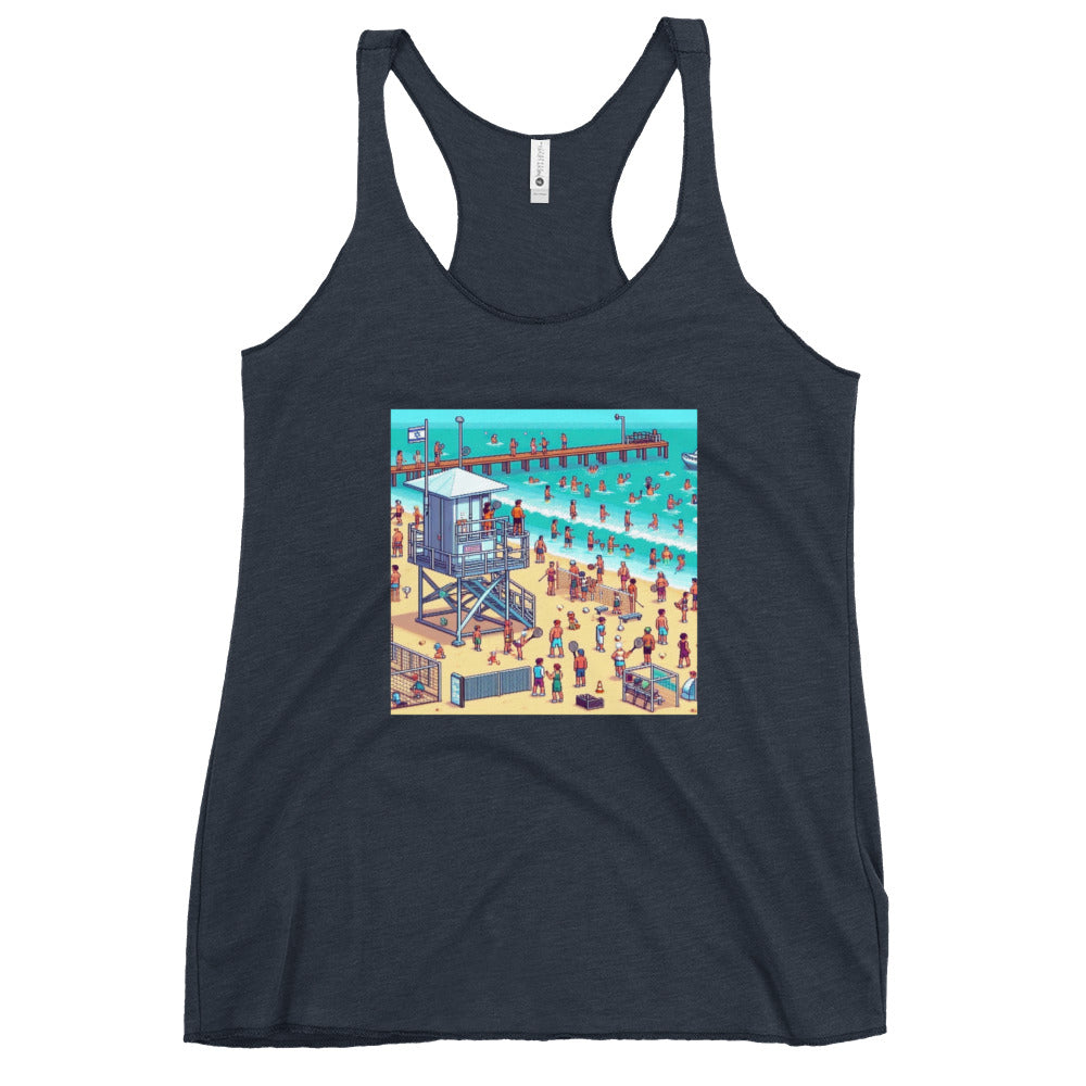 Women's Racerback Tank | TLV Frishman Beach 16 Bit
