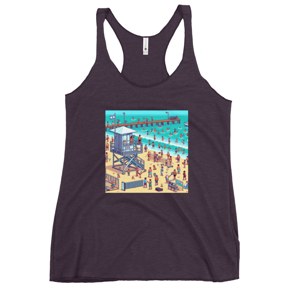 Women's Racerback Tank | TLV Frishman Beach 16 Bit