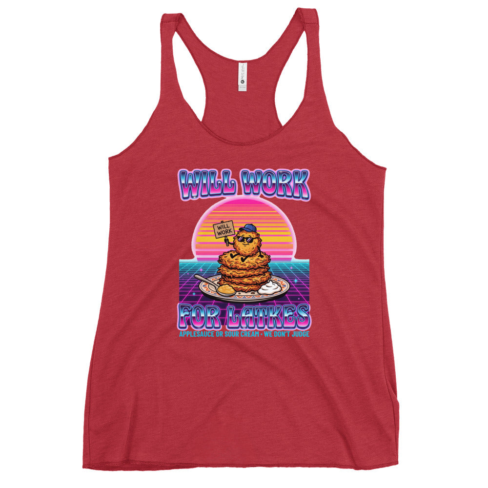 Will Work for Latkes 80s Jewish pride women&