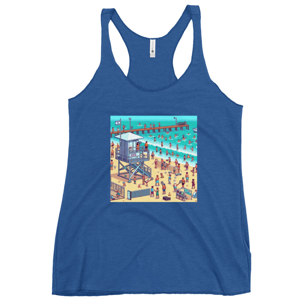 Women's Racerback Tank | TLV Frishman Beach 16 Bit