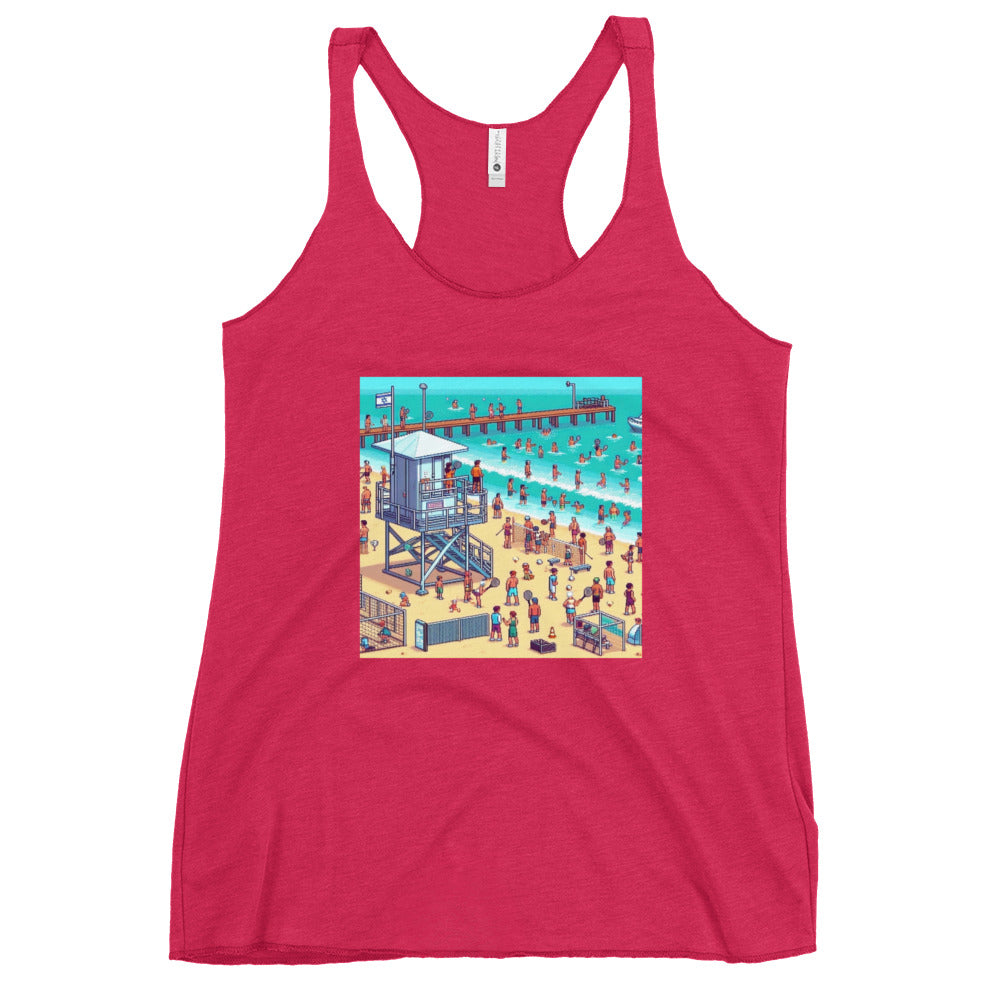 Women's Racerback Tank | TLV Frishman Beach 16 Bit