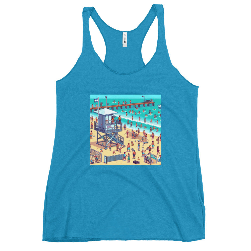 Women's Racerback Tank | TLV Frishman Beach 16 Bit