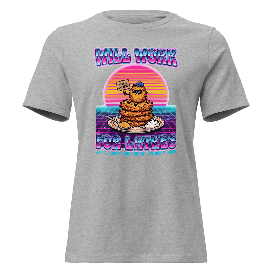 Will Work for Latkes 80s Jewish pride women&