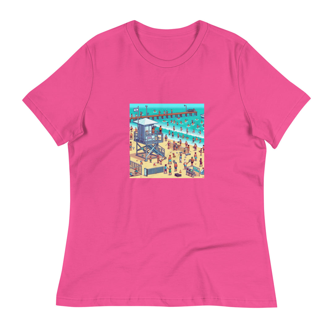 Women's Relaxed T-Shirt | TLV Frishman Beach 16 Bit