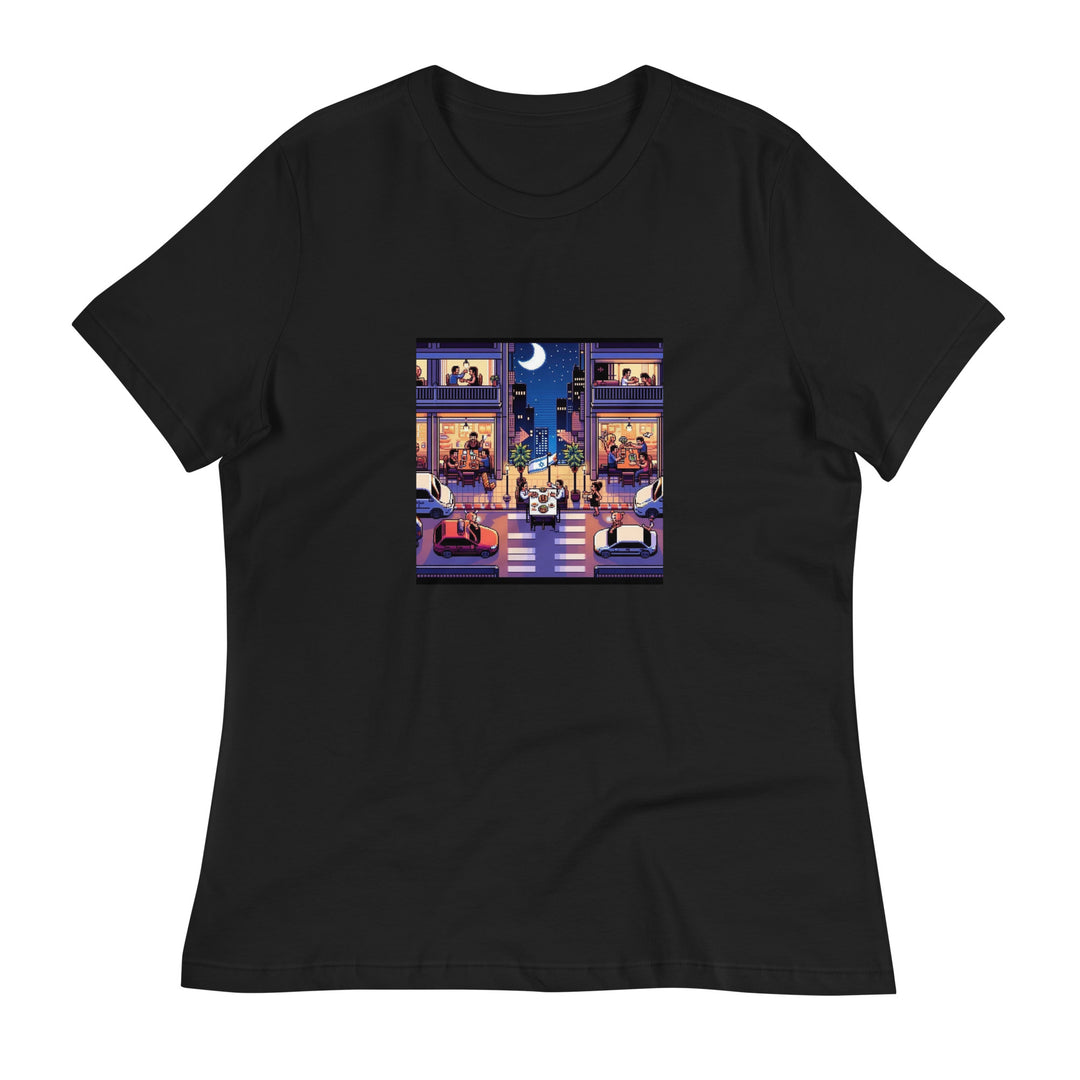 Women's Relaxed T-Shirt | TLV Nightlife 16 Bit